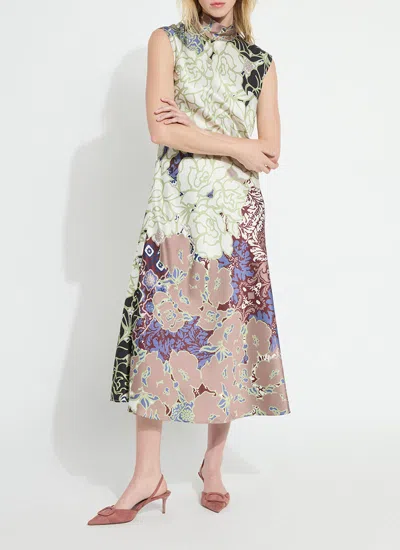 Lyssé Flora Mock Neck Bias Cut Midi Dress In Multi