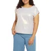 Lyssé Lyssential Metallic Jersey Top Curvy In White
