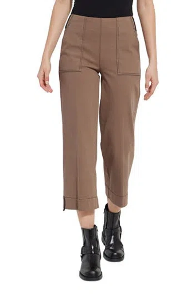 Lyssé Frances Wide Leg Crop Pant In Cold Chestnut In Cloud Chestnut