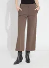 Lyssé Lysse Franca Seamed Crop Wide Leg Knit Jeans In Brown