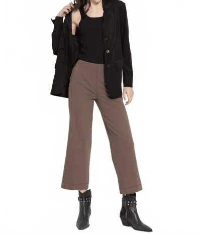 Lyssé Franca Wide Leg Crop Jeans In Driftwood In Brown