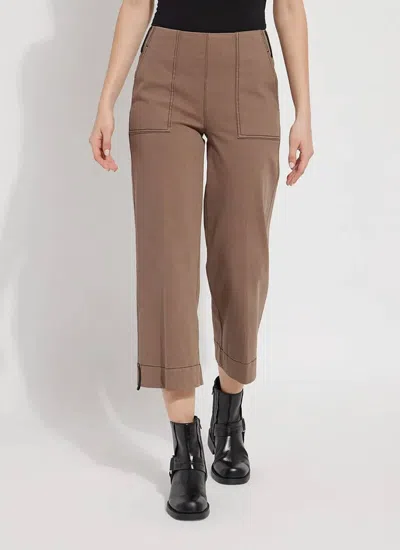 Lyssé Frances Wide Leg Crop Jeans In Cold Chestnut In Multi