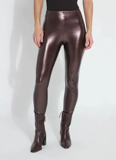 Lyssé Freya 28" Inseam Legging In Metallic Royalty In Brown