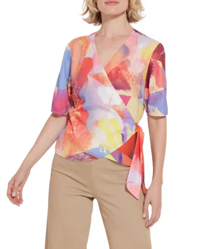 Lyssé Front Tie Wrap Top In Multi In Burgundy