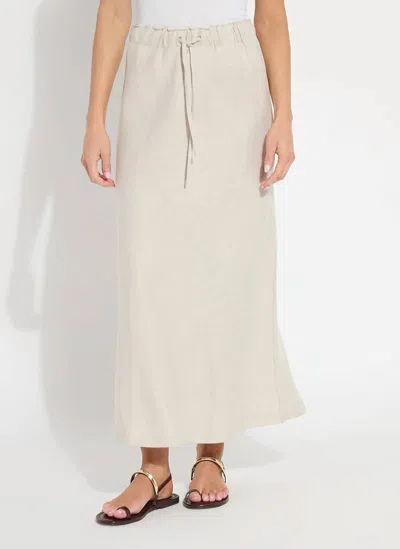 Lyssé Gabriela Draw String Skirt In Flax Linen In Beige