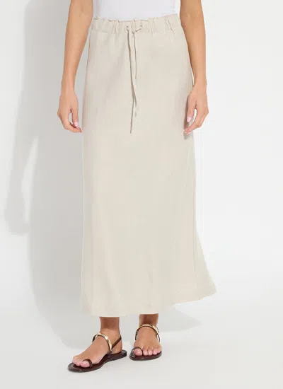 Lyssé Gabriela Linen Drawstring Skirt (35" Inseam) In Neutral