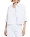 Lyssé Gem Eyelet Embroidered Denim Jacket Curvy In White