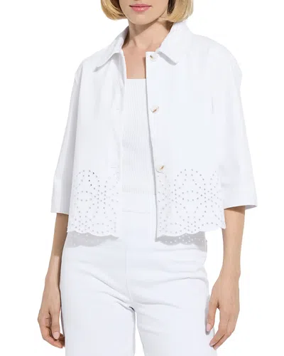 LYSSÉ GEM EYELET CROP JACKET