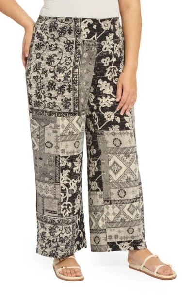 Lyssé Lysse Genesis Mixed Print Stretch Woven Pants In Black