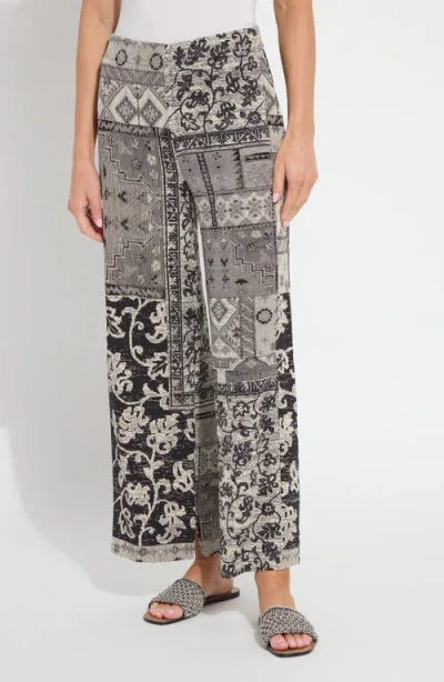 Lyssé Lysse Genesis Mixed Print Stretch Woven Pants In Gray