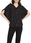 Lyssé Genesis V Neck Dolman Sleeve Top In Cosmic Ash In Multi