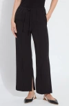 Lyssé Genevieve Drawstring Inside Slit Pants In Black