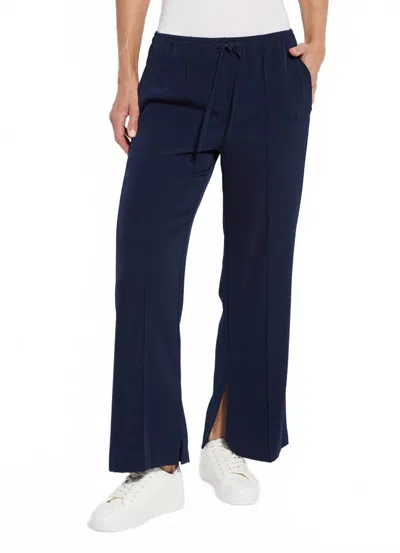 LYSSÉ GENEVIEVE DRAWSTRING TROUSER IN TRUE NAVY