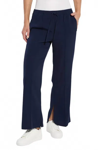Lyssé Genevieve Drawstring Trouser In True Navy In Blue