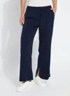 Lyssé Genevieve Drawstring Inside Slit Pants In Blue
