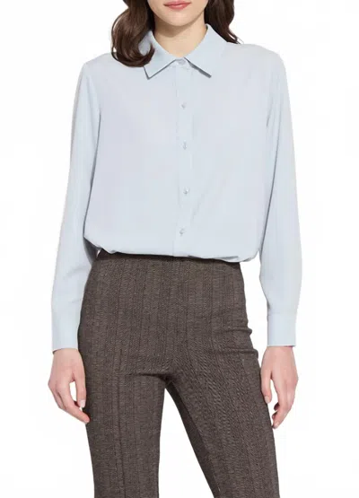 Lyssé Gentle Parker Button Down Top In Gentle Blue