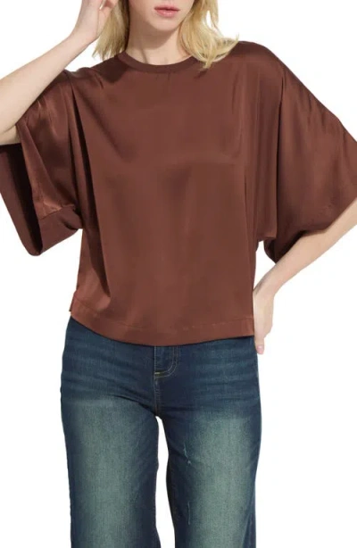 Lyssé Lysse Ginger Mixed Media Dolman Tee In Brown