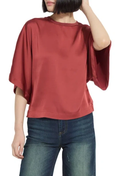 Lyssé Lysse Ginger Mixed Media Dolman Tee In Brown