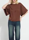Lyssé Ginger Mix-media Dolman Tee In Maple