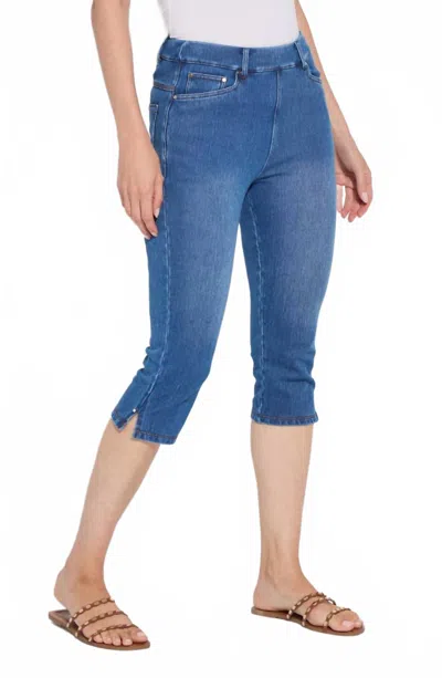 LYSSÉ GRANADA FRONT POCKET CAPRI DENIM JEANS IN MID WASH