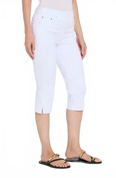 LYSSÉ GRANADA FRONT POCKET CAPRI DENIM JEANS IN WHITE