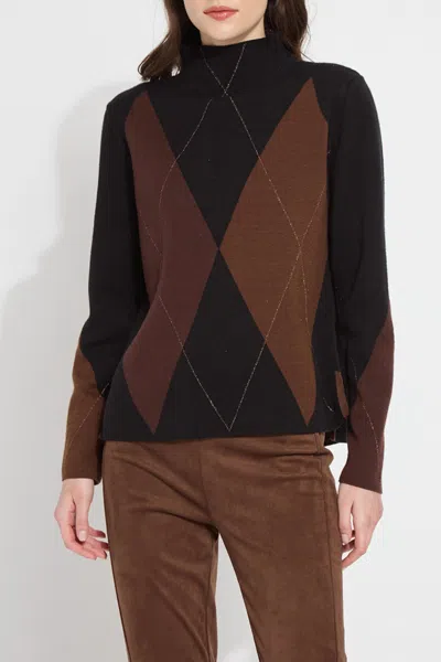 Lyssé Greta Pullover Sweater In Placed Diamond In Multi