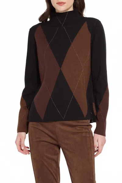 Lyssé Greta Sweater In Placed Diamond In Black