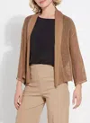Lyssé Harper Linen Mesh Cardigan In Tanned In Multi