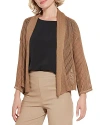 Lyssé Harper Linen Mesh Cardigan In Tanned In Tanned