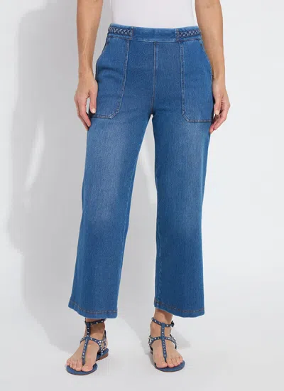 Lyssé Hayes Braided Wide Leg Crop (26" Inseam) In Blue