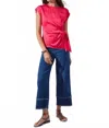 Lyssé Hi Rise Crop Fringe Jeans In Blue In Blue