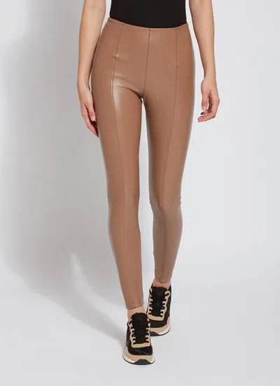 Lyssé Hi Waist Vegan Leather Legging In Brown