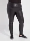 Lyssé Hi Waist Vegan Leather Legging (plus Size, 28.5" Inseam) In Black