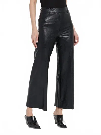 Lyssé Hi Waist Vegan Leather Wide Leg Pant In Kohl Black