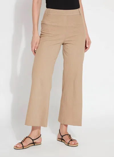 Lyssé Hi Waisted Wide Leg Denim Pant In Tanned