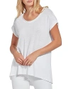 Lyssé High Low Scoop Neck Top In White