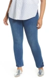 Lyssé High Rise Boyfriend Denim Leggings In Mid Wash