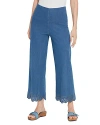 Lyssé Lysse Eyelet Hem Pull-on Crop Wide Leg Knit Jeans In Mid Wash