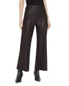 Lyssé High Rise Faux Leather Cropped Pants In Brown