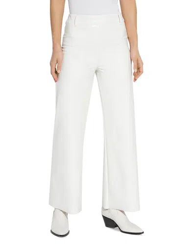 Lyssé High Rise Faux Leather Cropped Pants In White