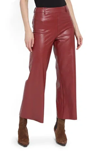 Lyssé Lysse High Waist Faux Leather Wide Leg Pants In Red