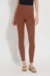 Lyssé High Waist Suede Legging In Whiskey In Brown