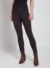 Lyssé High Waist Suede Leggings In Black