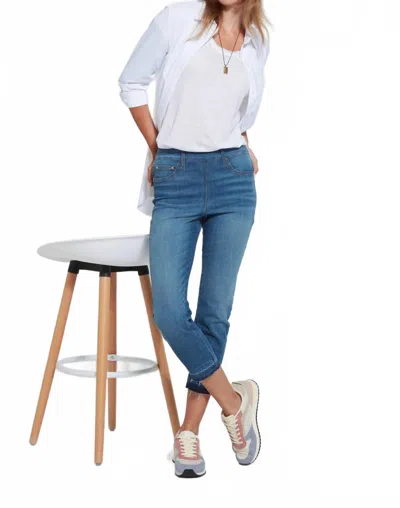Lyssé Holding Power Premium Denim Straight Leg Jeans In Authentic Midwash In Blue