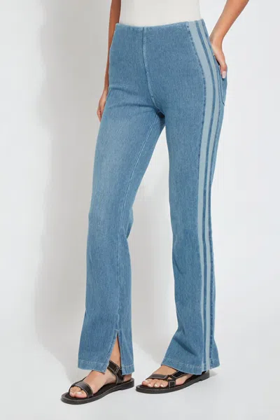 Lyssé Horizon Stripe Baby Boot Denim In Mid Wash In Multi