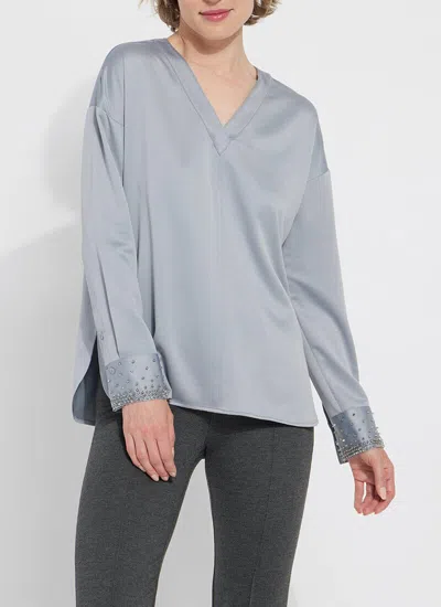 LYSSÉ ICYLN BEADED SATIN TOP (PLUS SIZE)