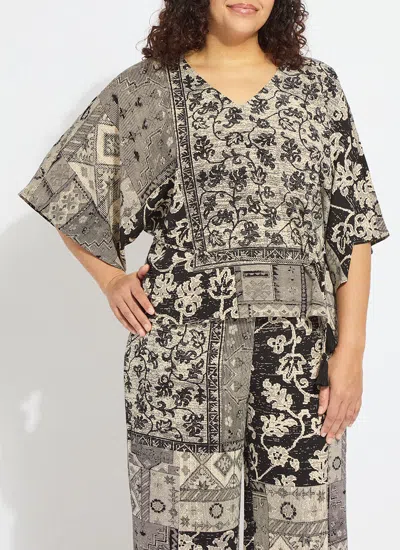 Lyssé Ipanema Printed Dolman Sleeve Top Curvy In Black