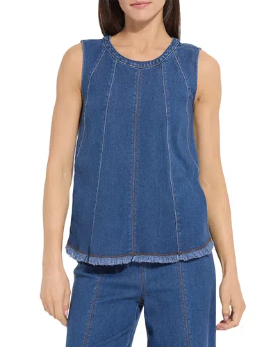 Lyssé Irabella Fringed Denim Top In Multi