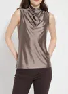 Lyssé Irina Satin Jersey Top In Brown