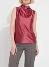 Lyssé Irina Satin Jersey Top In Peony In Pink